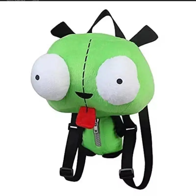 New Alien Invader Zim 3D Eyes Robot Gir Backpack, Cute Stuffed Plush Kawaii Doll Bag for Kids, Classic Novelty Toy Birthday Gift