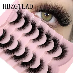 7pairs Natural Russian Strip Lashes Fluffy Mink Lashes 3D False Eyelashes Fluffy Volume Eyelashes Fake Eyelash Extension Make Up