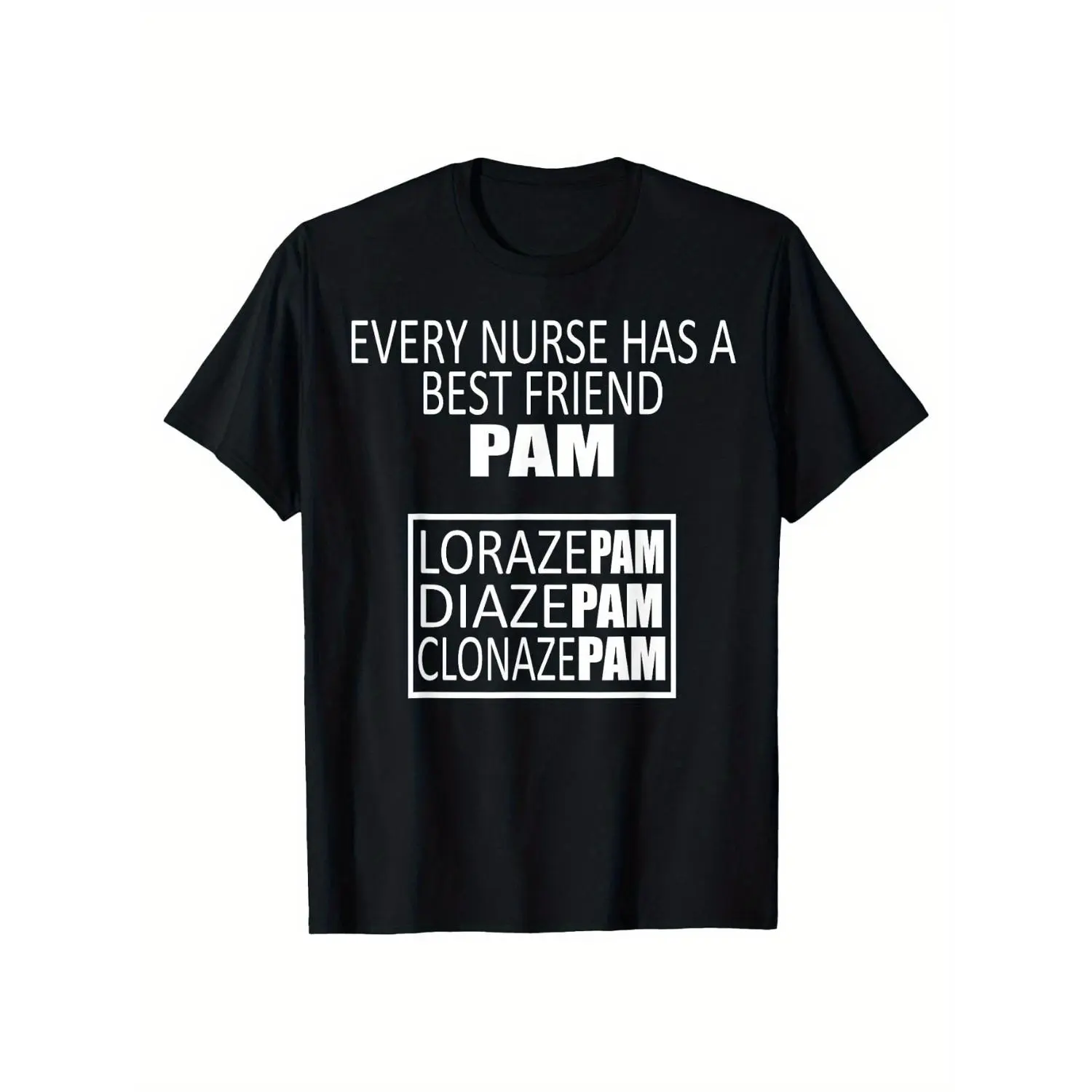 Shortsleeve Humorous Nurse Pam Graphic T-Shirt - Retro Round Neck Menswear Top, Casual All-Season Comfortable Attire for Healthcare Workers Gifts, Tshirt