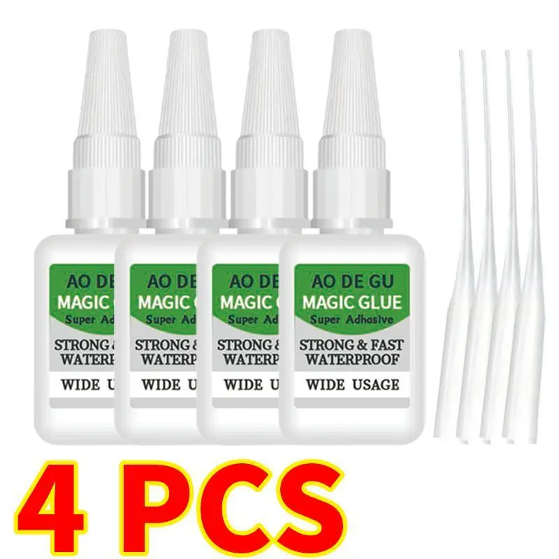 4PCS Fast-Setting CA Glue - Universal Quick Dry Adhesive, Multi Purpose Solution for Projects and Repairs, Glue and Seal Tool rubber