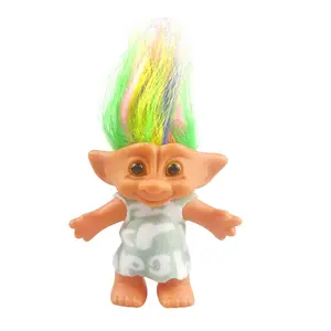 Vintage Troll Dolls Chromatic Adorable for Collections, School Project, Arts and Crafts, Party Favors - 7.5" Tall Green(Include The Length of Hair) Fashion