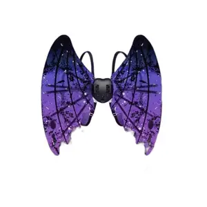 Electric Fluttering Fairy Wings, LED Light Up Butterfly Wings with Sound, Halloween Cosplay Costume Accessories 3-8 year