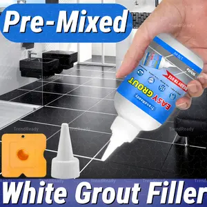 2PCS Heavy-Duty White Grout Filler: Waterproof Caulking Sealant for Tiles – Pre-Mixed, Easy-to-Use Adhesive for Bathroom/Kitchen Floors & Washbasins | Durable Grout Sealer