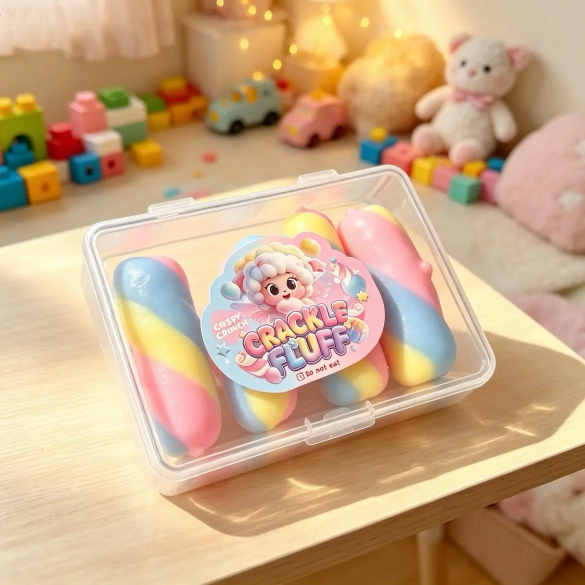 Breakable Crispy Crackle Twist Sausage Squishy Set, Colorful Rainbow Fidget Squeeze Toy For Anxiety Relief