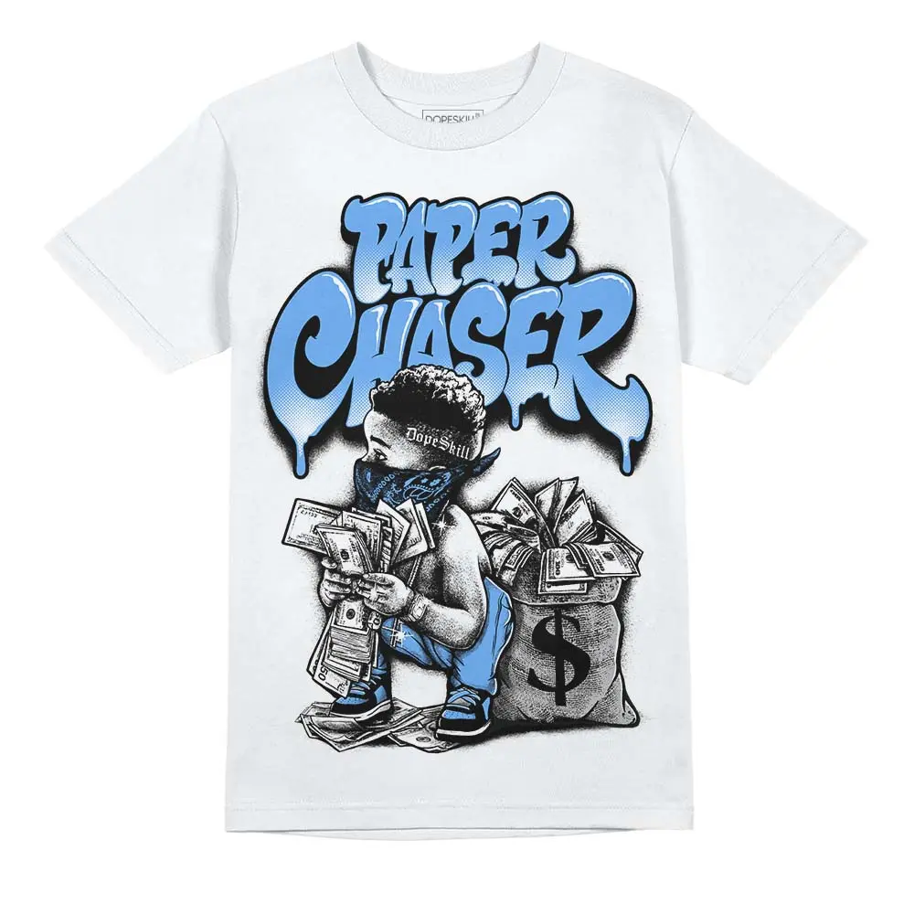 DopeSkill Graphic Tees Black University Blue 5s Streetwear Unisex Cool T-Shirt Sneaker Colour Matching Hustle Kid Graphic