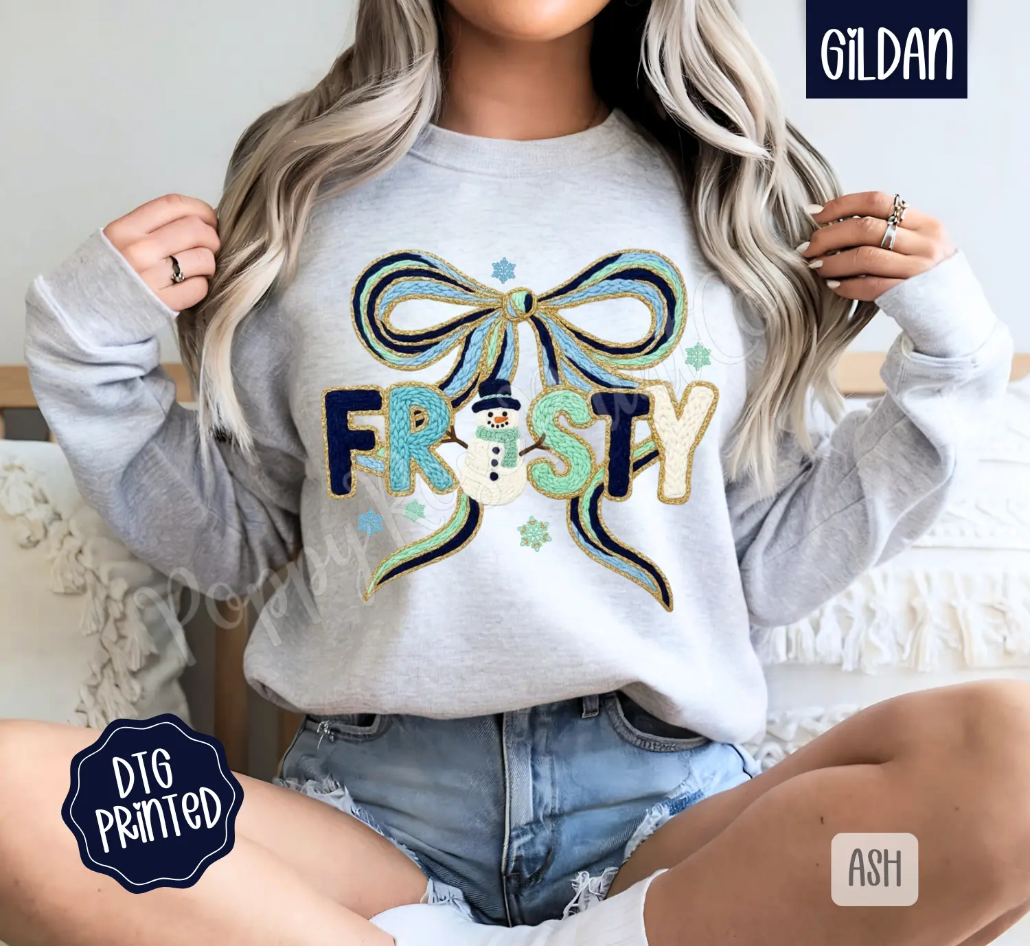 Coquette Frosty Sweatshirt, Trendy Women's Christmas Sweater
