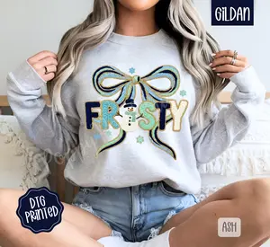 Coquette Frosty Sweatshirt, Trendy Women's Christmas Sweater