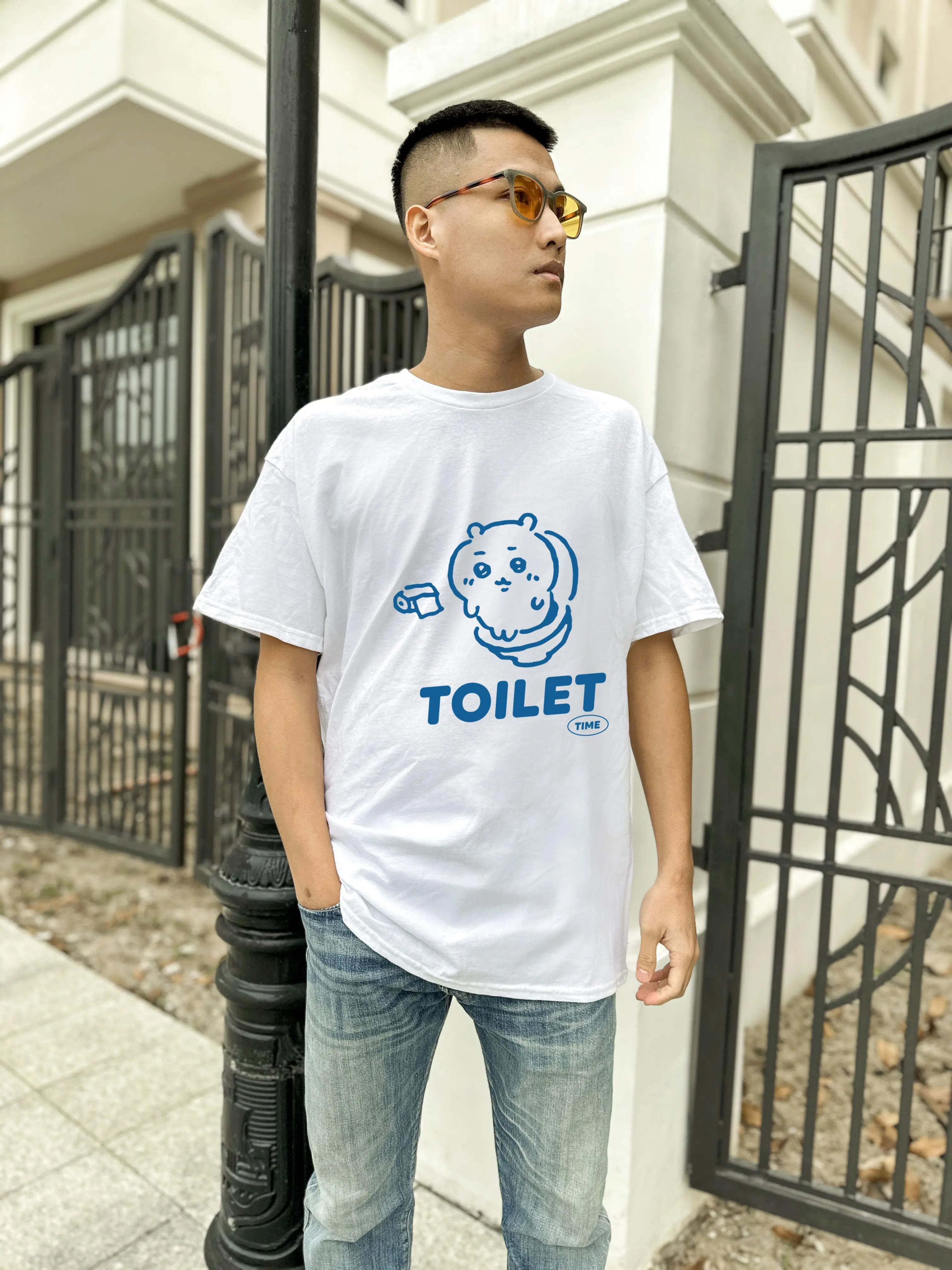 Official Emirichu Chiikawa Toilet Time T-shirt, Fun Graphic Tee for Fans