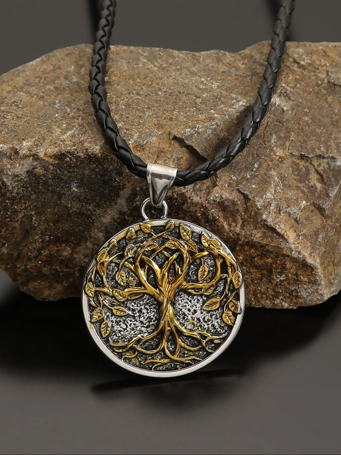 Vintage Viking Tree of Life Pendant Charm Necklace, Charms Necklace, Zinc Alloy Necklace, Fashion Trendy Men's & Women's Jewelry, Party Accessories, Durable Fashion Accessory, Valentine's Day Gift