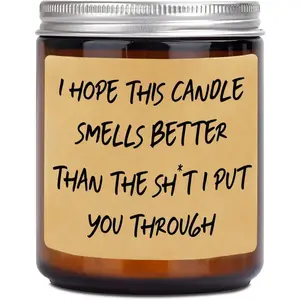 I'm Sorry, I Love You Gifts for Her, Him - Lavender Scented Candle Present for Mom, Wife, Girlfriend - Apology Gifts for Women, Men, Dad, Husband, Boyfriend