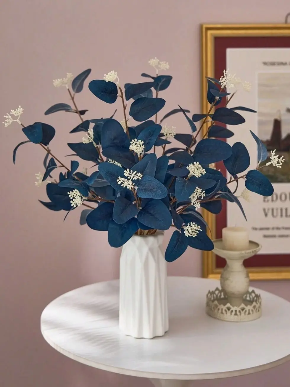 1/3pcs Artificial Eucalyptus Stems, Silk Greenery with Leaves & Berries, Faux Vase Filler, Wedding, Home & Boho Decor