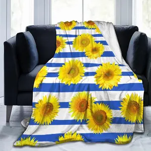 Fuzzy Throw Blankets 350 GSM Fleece Ultra-Soft Microfiber Blankets for Adults Kids Gift Couch, Sofa, Bed Sunflower 50"inx40"in