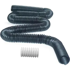 Extra 8 Ft Pipe with Connector, 2 Inch Diameter, Use for NAACOO Catch Basin's Other Side Drainage or Splicing Flexible Pipe Length - Extension/Flexible/Shapeable/Spliceable Pipe