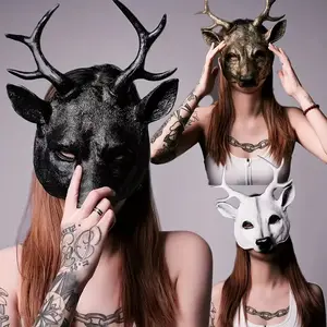 Super Large Deer Antler Mask, Silver Color Costume Accessory, Party Accessories for Halloween & Carnival Parties, Perfect for Cosplay & Decorations, Festival Party Supplies, Black