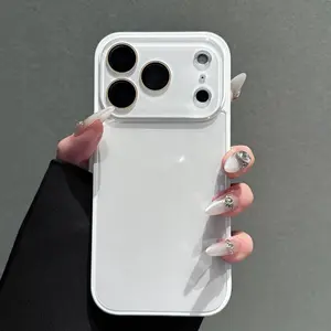 Fresh Candy Color Series – Skin-Feel Crystal Clear Case for iPhone 17/16/15/14/13 Air/Pro/Pro Max, 16/15/14 Plus – Soft TPU Bumper + Hard PC Back – Full Lens Coverage – Cute Minimalist Pink & White