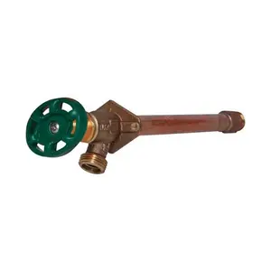212 MAIN Lead-Free Brass Antisiphon Sweat Wall Hydrant, Model 466-12QTLF, 12 in. MIP End, Oval Handle, Rough Finish