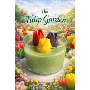 Tulip Garden-Three Wick Candle I Floral Artisan Candle I Currant Blossom Scent I Spring Home Decor Gift