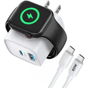 Watch Charger with 20W  Block 3 in 1 PD USB C Wall Charger Block for iWatch Series Ultra/9/8/7/6 Compatible with 16/16 Pro/15 Series White