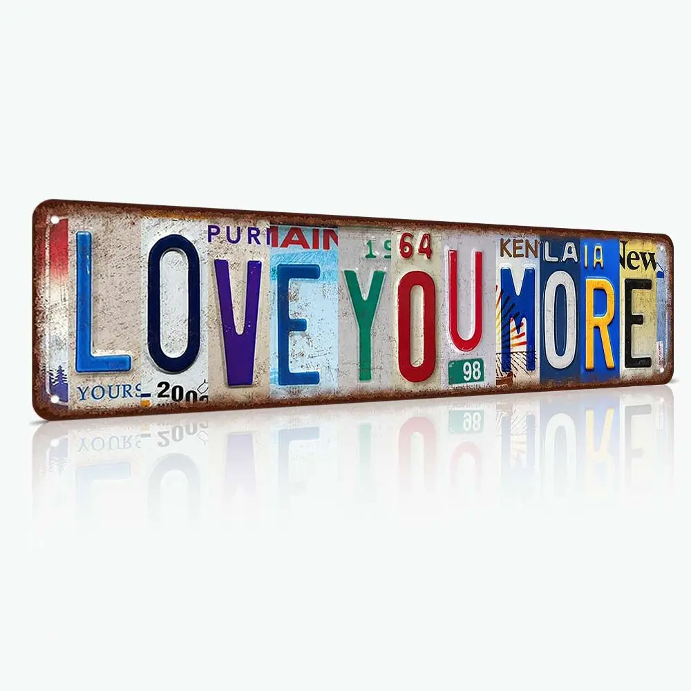 Vintage Love You More Wall Decor Street Signs Home Bar Coffee Metal Aluminum Gift Signs 16 x 4 Inches Rustic Design Rustic Farmhouse Design