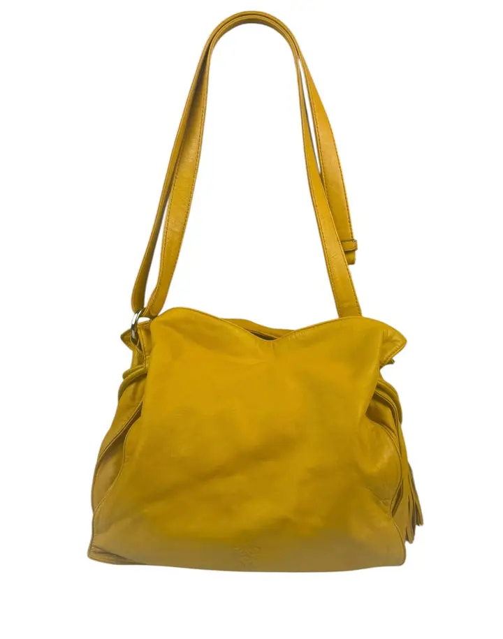 Pre-owned Loewe Leather Shoulder bags Vintage Yellow Flamenco Tote Bag