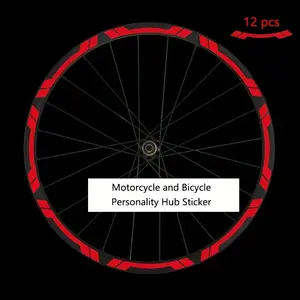 12 Unique Shaped Motorcycle and Bicycle Wheel Stickers DIY 50.8 cm