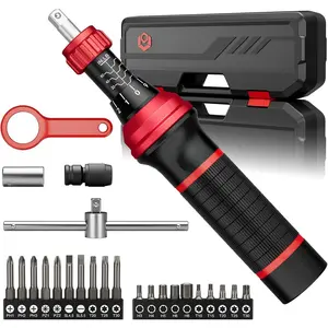 Torque , 10-70 in.lb, 24 count Inch Pound Torque  Set with S2 Bits & T-bar Handle, 1/4" Drive Torque Wrench  Set for Electronics, Repair and Mounting