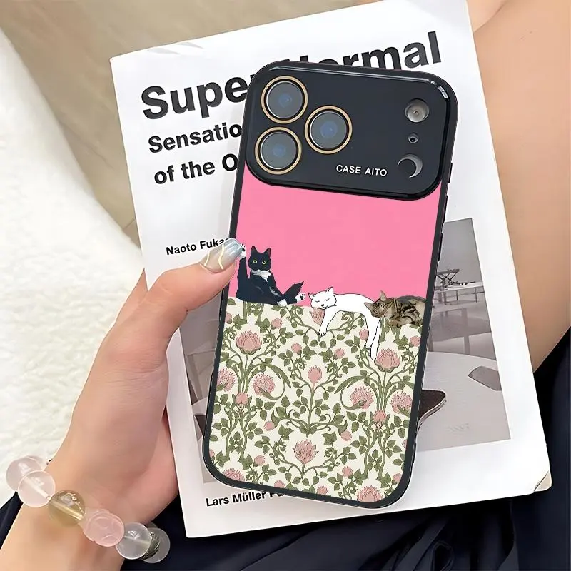 Multi-layered light blue gradient striped phone case. Compatible with iPhone 17 Pro Max, 16 Pro Max, 15 Pro Max, and 14 Pro Max. Includes lens protection. Also compatible with iPhone 15, 14, 13, and 12. Made of skin-friendly TPU material.