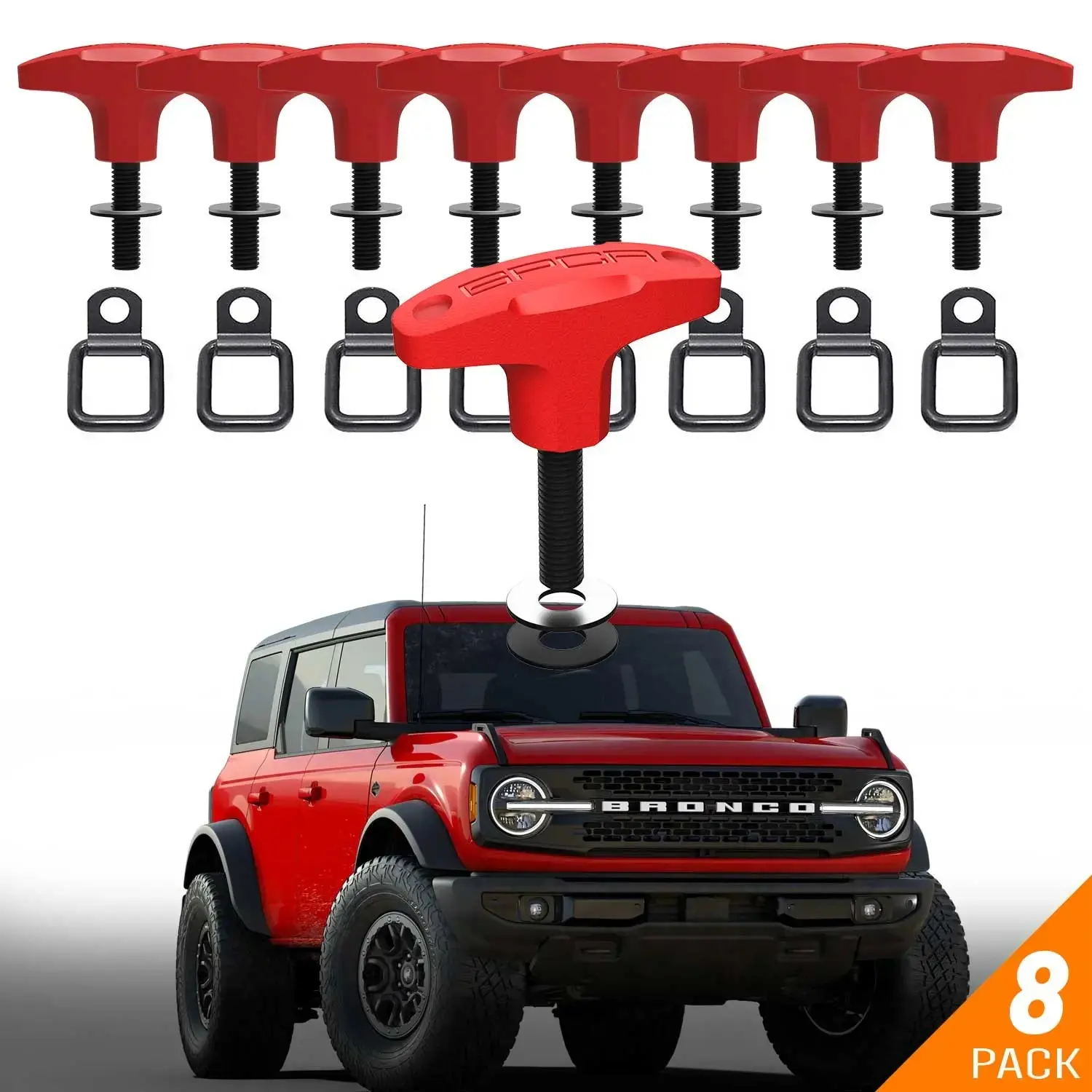 8 Pack D-ring COMBO RED