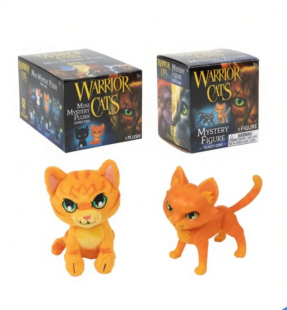 Warrior Cats Plush + Figure Duo — 1 Mini Mystery Plush + 1 Mystery Figure | Official Series 1 Blind Boxes