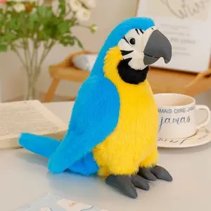 Printing Parrot Plush Toys Vivid Lifelike Stuffd Parrot Doll Soft Cozy Colorful Bird Toys Cute Desktop Pets Funny Friends Gift