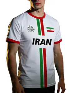 Men's and Teen Boys Football Jersey, Iran Flag Map Pattern, Summer Sports T-Shirt, Stylish Jersey, Loose Fit, Round Neck, Ideal for Matches and Casual Wear