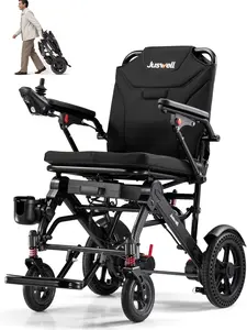 Juswell Foldable Electric Wheelchair for Adults, Motorized Chair with 15/30 Mile Range, All-Terrain, 300/350 lbs Support