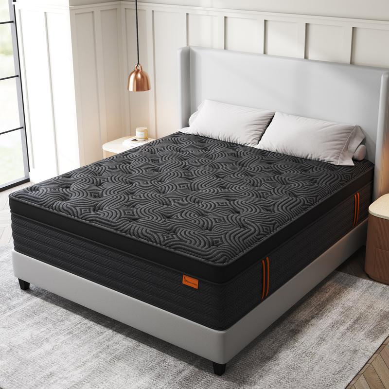 9"12"14" Gel Memory Foam Hybrid Pocket Spring Twin Full Queen King Mattress In A Box, Euro Top Mattresses Medium Firm For Motion Isolation, Edge Support