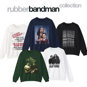 RubberBand Man Collection Shirt - Unisex Cotton Sweatshirt in Sport Grey, Forest Green, Black, White, Sand, Dark Heather - Sizes S-5XL - Outdoors Tops for Men Women Youth