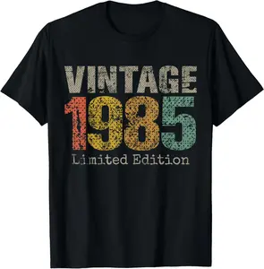 100% Cotton Vintage 1985 Limited Edition 40th Birthday Gifts 40 Year Old T-Shirt