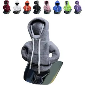 vvag Gear Shift Hoodie,Universal Shift Knob Hoodie, 4.7 Inch Car Shifter Stick Protector Decoration, Funny Hoodie Car Gear Shift Cover, Auto Interior Accessories Shifter Hoodie (Grey)