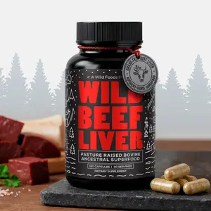 Wild Foods Co. Wild Grass-Fed Beef Liver Capsules - 120 Capsules, 3000mg Serving, Pasture Raised Bovine Liver, Gluten-Free, Non-GMO, for All Ages - Healthcare