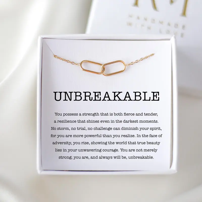 Women's Interlock Rings Pendant Necklace - 42cm Minimalist Adjustable Chain, Waterproof Metal, Non Tarnish Jewelry, Lobster Clasp, Modern Versatile Accessories, Ideal for Birthday Gifts