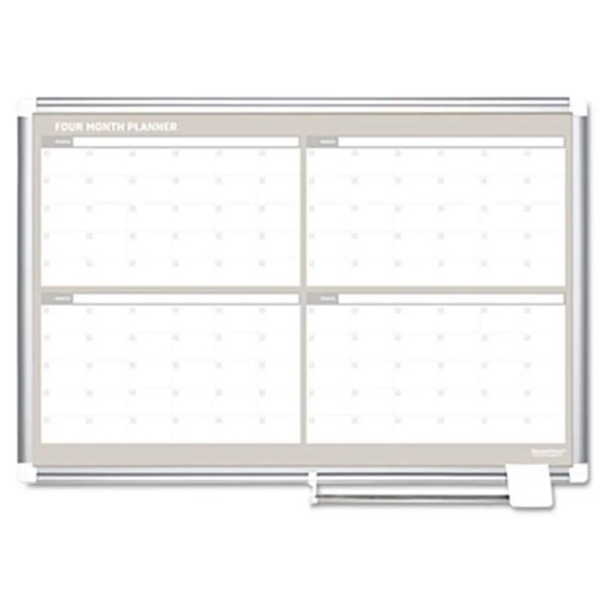 212 MAIN Modern MasterVision 4-Month Wall Calendar Planner - 36x24 in Aluminum Frame, Magnetic Dry Erase Surface Visual Communication Tool, Monthly Budget Organizer
