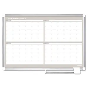 212 MAIN Modern MasterVision 4-Month Wall Calendar Planner - 36x24 in Aluminum Frame, Magnetic Dry Erase Visual Communication Tool, Monthly Budget Planner