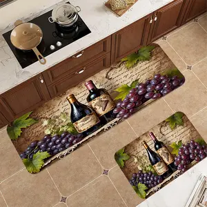 Grape and Red Wine Printed Corridor Carpet, Kitchen Carpet, Entrance Living Room or Bedroom Decoration, Printed Carpet Decoration, Soft Floor Mat, Floor Mat Suitable for Indoor Living Room and Bedroom Home Decoration, Decorative Area Rug