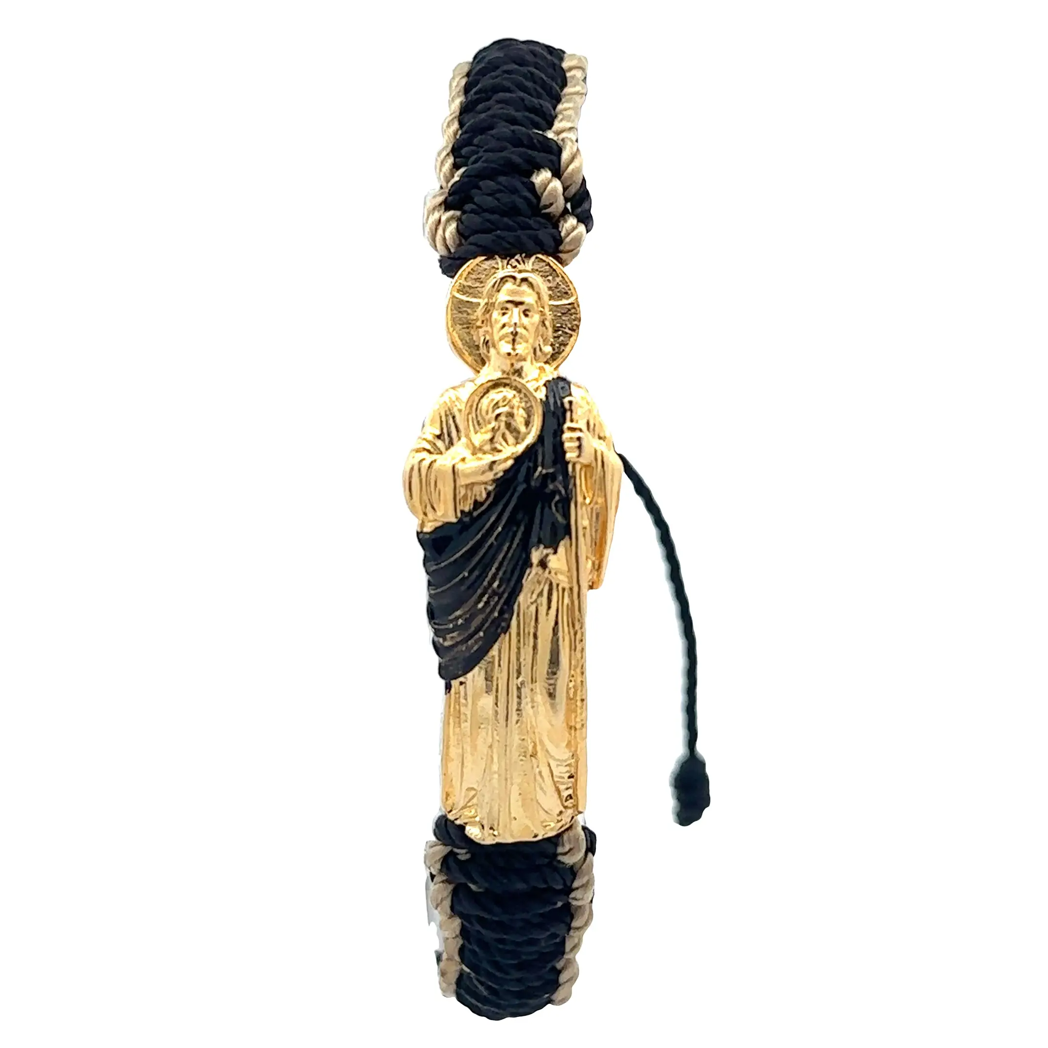 St Jude Black Gold Plated Bracelet