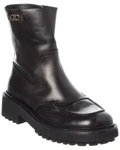 DNU PACK Ferragamo Oreste Leather Bootie