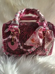 Small (not mini) 9x6 Rosabella Speedy Bag - Hand-tooled Floral Leather Design, Sturdy Top Handles, Adjustable Crossbody Strap, 9 x 6 Inches, Chic for Day or Night