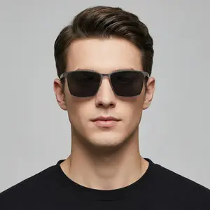 Polarized sunglasses enthusiasts with a high-end feel, square polarized glasses with UV protection, suitable for daily driving, outdoor leisure, versatile retro and cool sunglasses, commuting sun protection, suitable for men and women to wear