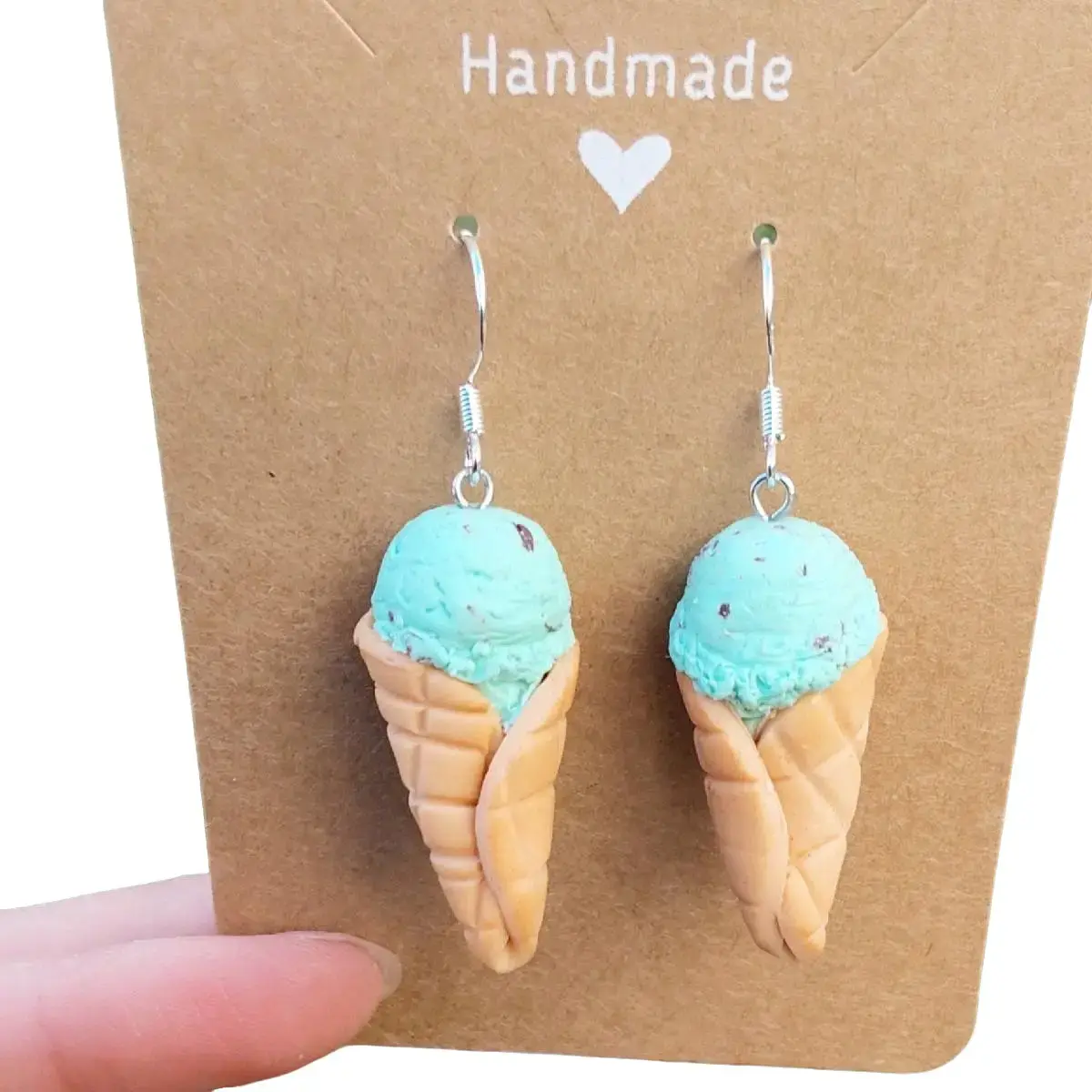Handmade Polymer Clay Ice Cream Earrings