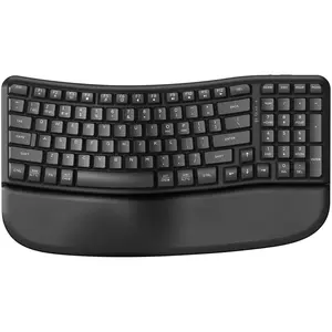 Keyboard,Ergo Keyboard with Cushioned Wrist & Palm Rest,2.4GHz / BT  Wave   Keyboard,3 Multi-Device Connectivity for Laptop,,Windows - Black