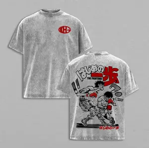 Hajime no Ippo Boxing T-Shirt – Vintage Washed Hajime no Ippo Inspired Tee, The Fighting Ippo Anime Graphic Shirt, Oversized Soft Cotton Streetwear, Anime Streetwear Apparel, Soft Cotton Casual Unisex Top, Gift for Anime Fans