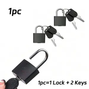 2-Pack Metal Hanging Locks with Keys, Portable Luggage Lock, Mini Travel Lock for School Gym and Travel, Durable Zinc Alloy
