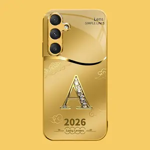 Suitable for [Galaxy S25] high-end phone case🤩，choose from 26 letters of the English alphabet, each with an exquisite auspicious cloud pattern to bring you good luck 995